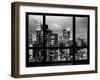 Window View, Empire State Building and New Yorker Hotel Views by Night, Times Square, NYC-Philippe Hugonnard-Framed Premium Photographic Print