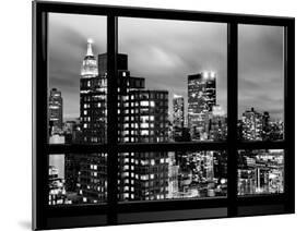 Window View, Empire State Building and New Yorker Hotel Views by Night, Times Square, NYC-Philippe Hugonnard-Mounted Premium Photographic Print