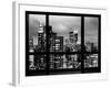 Window View, Empire State Building and New Yorker Hotel Views by Night, Times Square, NYC-Philippe Hugonnard-Framed Photographic Print