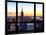 Window View, Empire State Building and One World Trade Center (1WTC) at Sunset, Manhattan, New York-Philippe Hugonnard-Mounted Premium Photographic Print