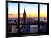 Window View, Empire State Building and One World Trade Center (1WTC) at Sunset, Manhattan, New York-Philippe Hugonnard-Mounted Photographic Print