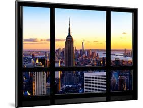 Window View, Empire State Building and One World Trade Center (1WTC) at Sunset, Manhattan, New York-Philippe Hugonnard-Mounted Photographic Print