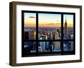 Window View, Empire State Building and One World Trade Center (1WTC), Manhattan, New York-Philippe Hugonnard-Framed Photographic Print