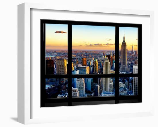 Window View, Empire State Building and One World Trade Center (1WTC), Manhattan, New York-Philippe Hugonnard-Framed Photographic Print