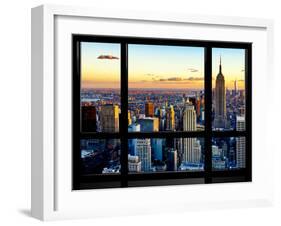 Window View, Empire State Building and One World Trade Center (1WTC), Manhattan, New York-Philippe Hugonnard-Framed Premium Photographic Print