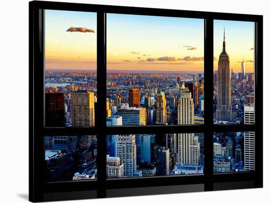 Window View, Empire State Building and One World Trade Center (1WTC), Manhattan, New York-Philippe Hugonnard-Stretched Canvas