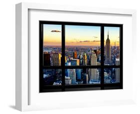 Window View, Empire State Building and One World Trade Center (1WTC), Manhattan, New York-Philippe Hugonnard-Framed Photographic Print