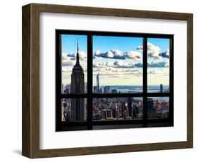 Window View, Empire State Building and the One World Trade Center (1WTC), Manhattan, New York-Philippe Hugonnard-Framed Photographic Print