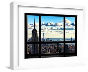 Window View, Empire State Building and the One World Trade Center (1WTC), Manhattan, New York-Philippe Hugonnard-Framed Photographic Print