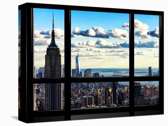 Window View, Empire State Building and the One World Trade Center (1WTC), Manhattan, New York-Philippe Hugonnard-Stretched Canvas