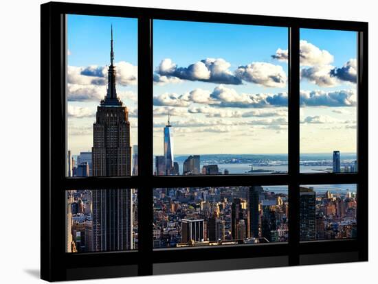 Window View, Empire State Building and the One World Trade Center (1WTC), Manhattan, New York-Philippe Hugonnard-Stretched Canvas