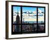 Window View, Empire State Building and the One World Trade Center (1WTC), Manhattan, New York-Philippe Hugonnard-Framed Photographic Print