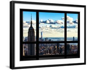 Window View, Empire State Building and the One World Trade Center (1WTC), Manhattan, New York-Philippe Hugonnard-Framed Photographic Print