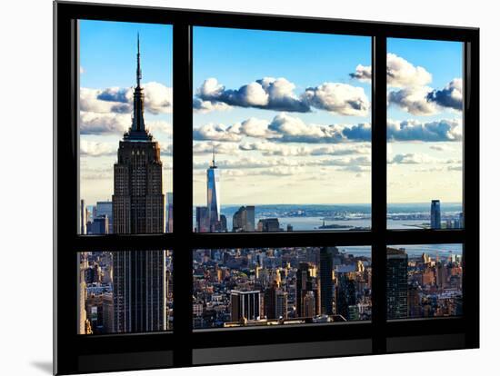 Window View, Empire State Building and the One World Trade Center (1WTC), Manhattan, New York-Philippe Hugonnard-Mounted Photographic Print