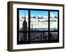 Window View, Empire State Building and the One World Trade Center (1WTC), Manhattan, New York-Philippe Hugonnard-Framed Premium Photographic Print