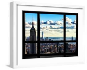Window View, Empire State Building and the One World Trade Center (1WTC), Manhattan, New York-Philippe Hugonnard-Framed Premium Photographic Print