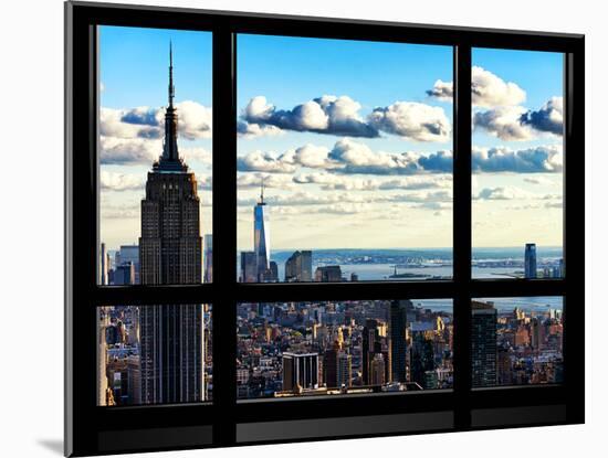 Window View, Empire State Building and the One World Trade Center (1WTC), Manhattan, New York-Philippe Hugonnard-Mounted Premium Photographic Print