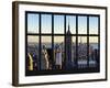 Window View - Empire State Building and the One World Trade Center - Manhattan - New York City-Philippe Hugonnard-Framed Photographic Print