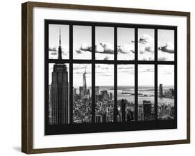 Window View - Empire State Building and the One World Trade Center - Manhattan - NYC-Philippe Hugonnard-Framed Photographic Print
