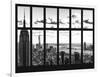 Window View - Empire State Building and the One World Trade Center - Manhattan - NYC-Philippe Hugonnard-Framed Photographic Print