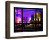 Window View, Haussmann Appartment Night in Paris, Place Charles De Gaule with the Arc De Triomphe-Philippe Hugonnard-Framed Photographic Print