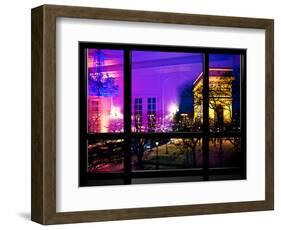 Window View, Haussmann Appartment Night in Paris, Place Charles De Gaule with the Arc De Triomphe-Philippe Hugonnard-Framed Photographic Print