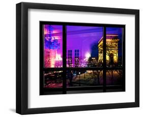 Window View, Haussmann Appartment Night in Paris, Place Charles De Gaule with the Arc De Triomphe-Philippe Hugonnard-Framed Photographic Print