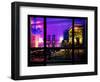 Window View, Haussmann Appartment Night in Paris, Place Charles De Gaule with the Arc De Triomphe-Philippe Hugonnard-Framed Photographic Print