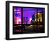 Window View, Haussmann Appartment Night in Paris, Place Charles De Gaule with the Arc De Triomphe-Philippe Hugonnard-Framed Photographic Print