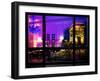 Window View, Haussmann Appartment Night in Paris, Place Charles De Gaule with the Arc De Triomphe-Philippe Hugonnard-Framed Premium Photographic Print
