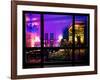 Window View, Haussmann Appartment Night in Paris, Place Charles De Gaule with the Arc De Triomphe-Philippe Hugonnard-Framed Photographic Print