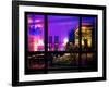 Window View, Haussmann Appartment Night in Paris, Place Charles De Gaule with the Arc De Triomphe-Philippe Hugonnard-Framed Photographic Print