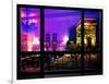 Window View, Haussmann Appartment Night in Paris, Place Charles De Gaule with the Arc De Triomphe-Philippe Hugonnard-Framed Photographic Print