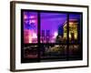 Window View, Haussmann Appartment Night in Paris, Place Charles De Gaule with the Arc De Triomphe-Philippe Hugonnard-Framed Photographic Print