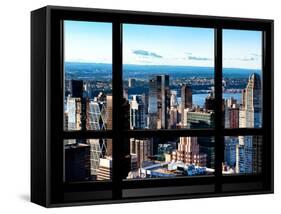 Window View, Hell's Kitchen District and Hudson River Views, Midtown Manhattan, New York-Philippe Hugonnard-Framed Stretched Canvas