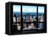 Window View, Hell's Kitchen District and Hudson River Views, Midtown Manhattan, New York-Philippe Hugonnard-Framed Stretched Canvas