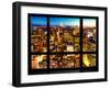 Window View, Landscape Manhattan City, Empire State Building, Manhattan, New York City-Philippe Hugonnard-Framed Premium Photographic Print