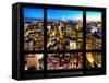 Window View, Landscape Manhattan City, Empire State Building, Manhattan, New York City-Philippe Hugonnard-Framed Stretched Canvas