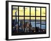 Window View - Landscape View with the Empire State Building at Sunset - Manhattan - New York City-Philippe Hugonnard-Framed Photographic Print