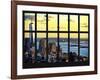 Window View - Landscape View with the Empire State Building at Sunset - Manhattan - New York City-Philippe Hugonnard-Framed Photographic Print