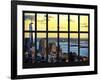 Window View - Landscape View with the Empire State Building at Sunset - Manhattan - New York City-Philippe Hugonnard-Framed Photographic Print