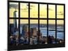 Window View - Landscape View with the Empire State Building at Sunset - Manhattan - New York City-Philippe Hugonnard-Mounted Photographic Print