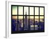 Window View - Landscape with the Empire State Building and the 1 WTC - Manhattan - NYC-Philippe Hugonnard-Framed Photographic Print