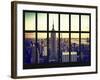 Window View - Landscape with the Empire State Building and the 1 WTC - Manhattan - NYC-Philippe Hugonnard-Framed Photographic Print