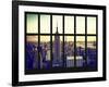 Window View - Landscape with the Empire State Building and the 1 WTC - Manhattan - NYC-Philippe Hugonnard-Framed Photographic Print