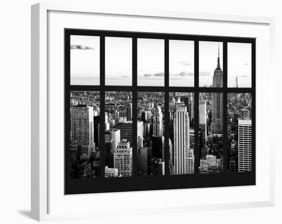 Window View - Landscape with the Empire State Building and the 1 WTC - Manhattan - NYC-Philippe Hugonnard-Framed Photographic Print