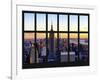 Window View - Landscape with the Empire State Building and the 1 WTC - Manhattan - NYC-Philippe Hugonnard-Framed Photographic Print