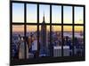 Window View - Landscape with the Empire State Building and the 1 WTC - Manhattan - NYC-Philippe Hugonnard-Mounted Photographic Print