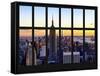 Window View - Landscape with the Empire State Building and the 1 WTC - Manhattan - NYC-Philippe Hugonnard-Framed Stretched Canvas