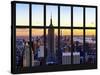 Window View - Landscape with the Empire State Building and the 1 WTC - Manhattan - NYC-Philippe Hugonnard-Stretched Canvas